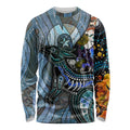Kangaroo Aboriginal Pattern Dot Art Long Sleeve Shirt