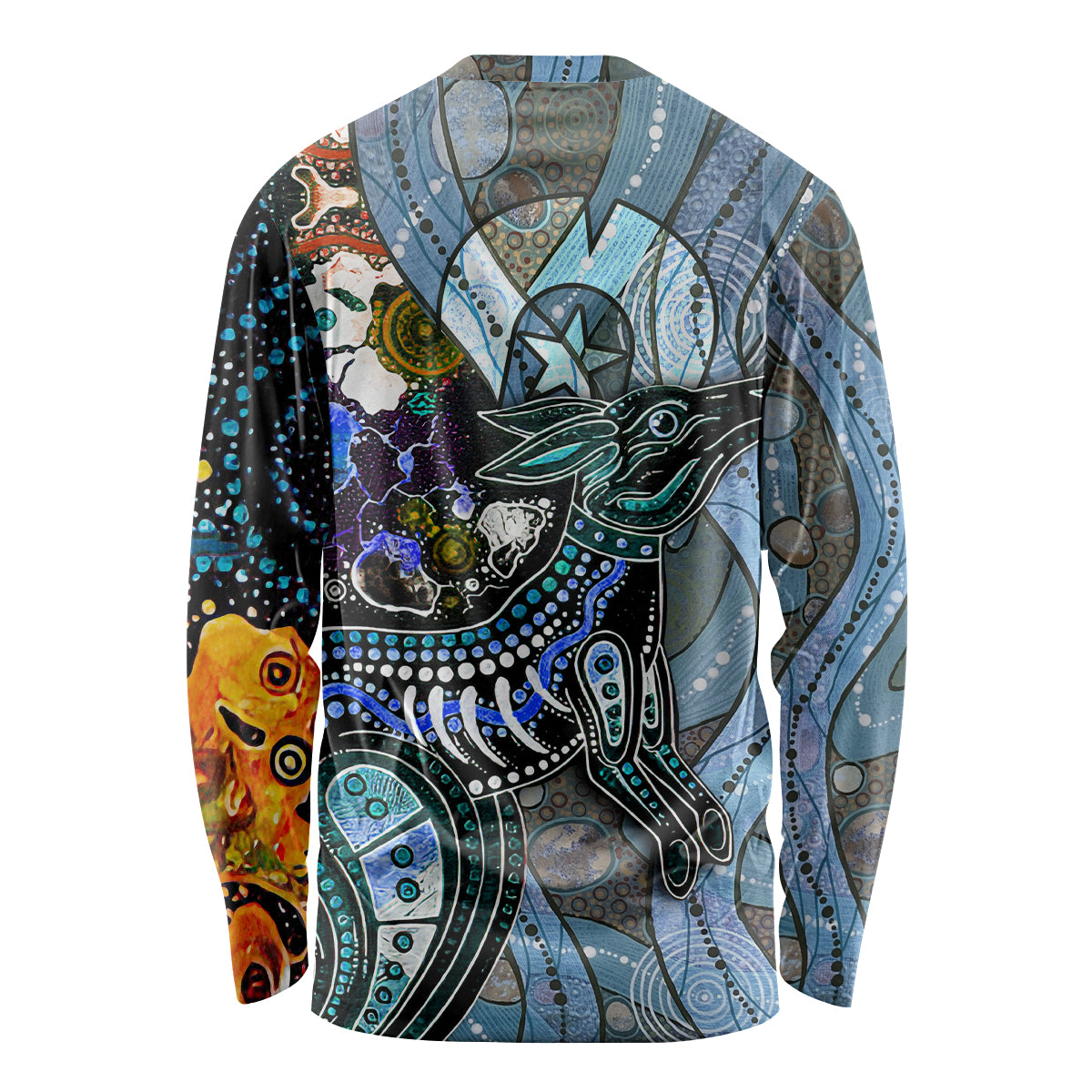 Kangaroo Aboriginal Pattern Dot Art Long Sleeve Shirt
