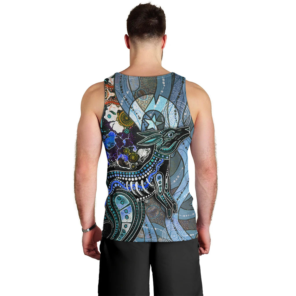 Kangaroo Aboriginal Pattern Dot Art Men Tank Top