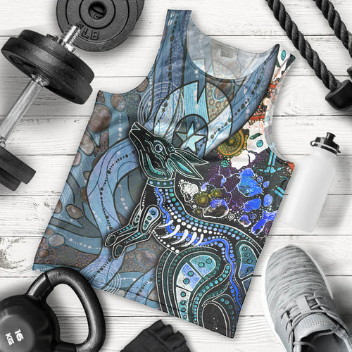 Kangaroo Aboriginal Pattern Dot Art Men Tank Top