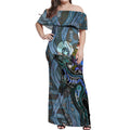 Kangaroo Aboriginal Pattern Dot Art Off Shoulder Maxi Dress