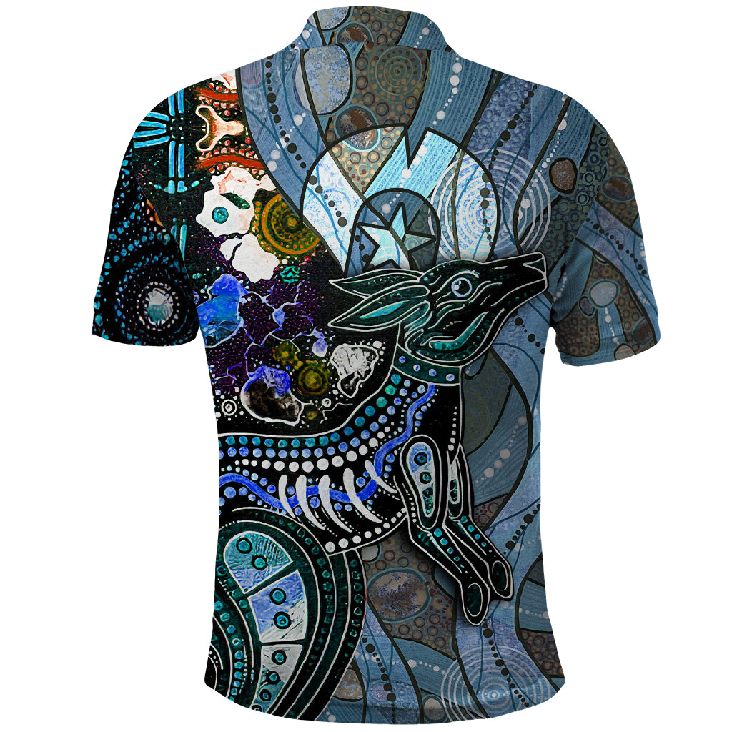 Kangaroo Aboriginal Pattern Dot Art Polo Shirt