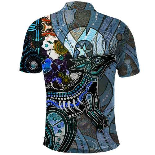 Kangaroo Aboriginal Pattern Dot Art Polo Shirt