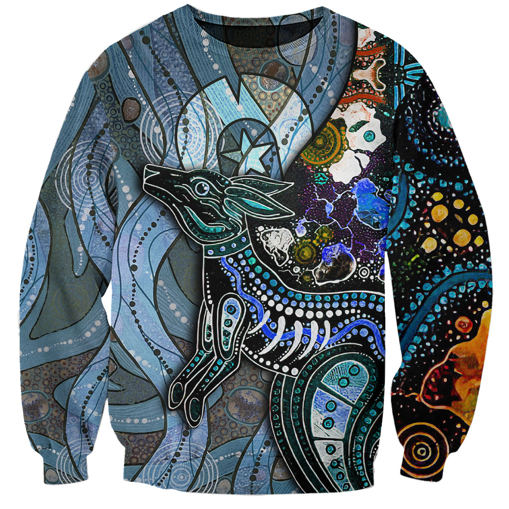 Kangaroo Aboriginal Pattern Dot Art Sweatshirt