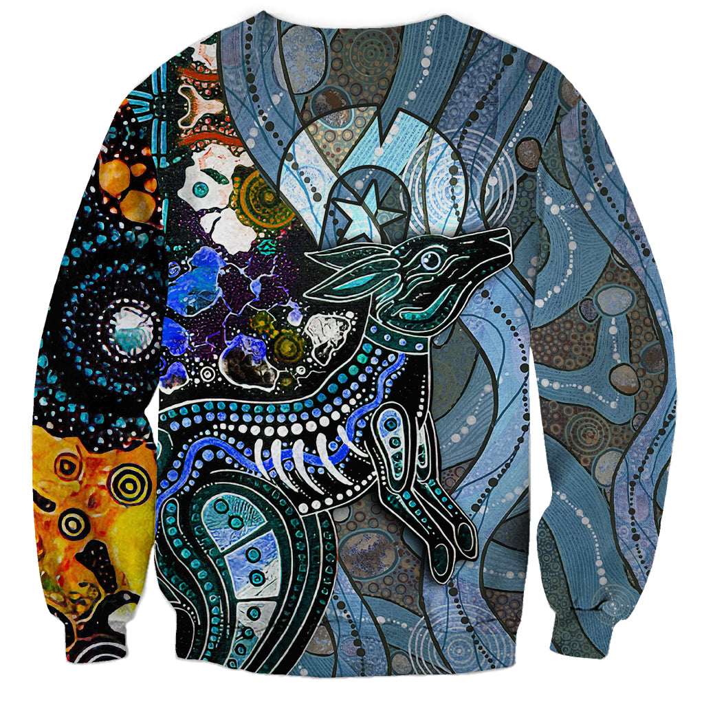 Kangaroo Aboriginal Pattern Dot Art Sweatshirt