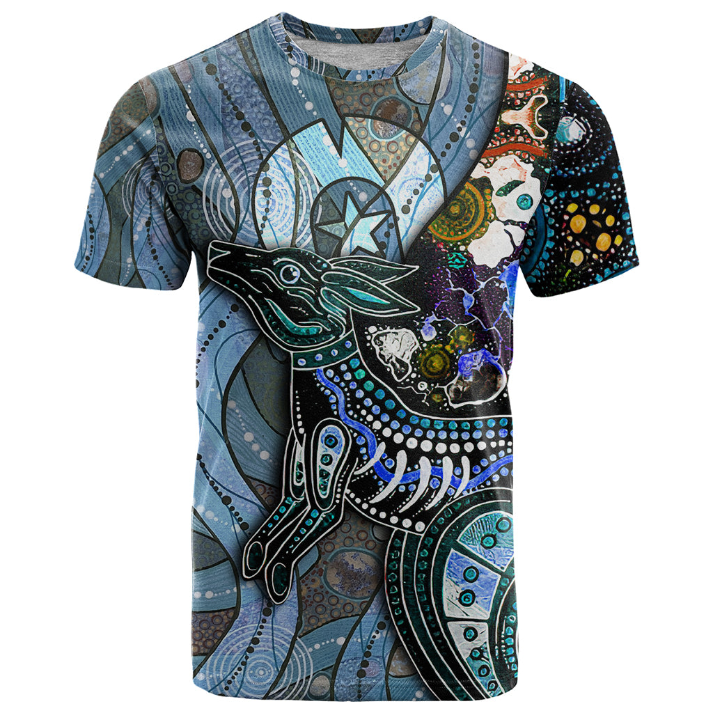 Kangaroo Aboriginal Pattern Dot Art T Shirt