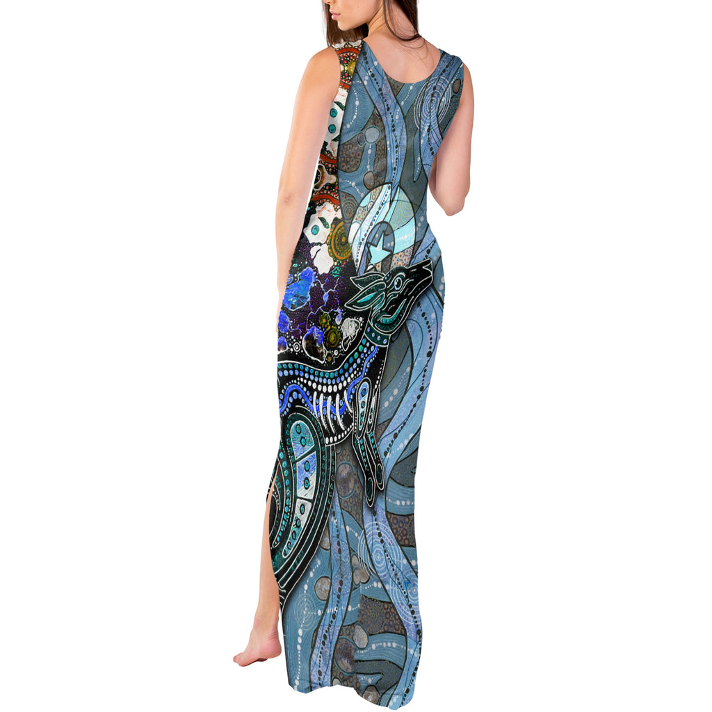 Kangaroo Aboriginal Pattern Dot Art Tank Maxi Dress