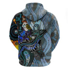 Kangaroo Aboriginal Pattern Dot Art Zip Hoodie