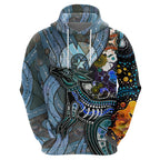 Kangaroo Aboriginal Pattern Dot Art Zip Hoodie
