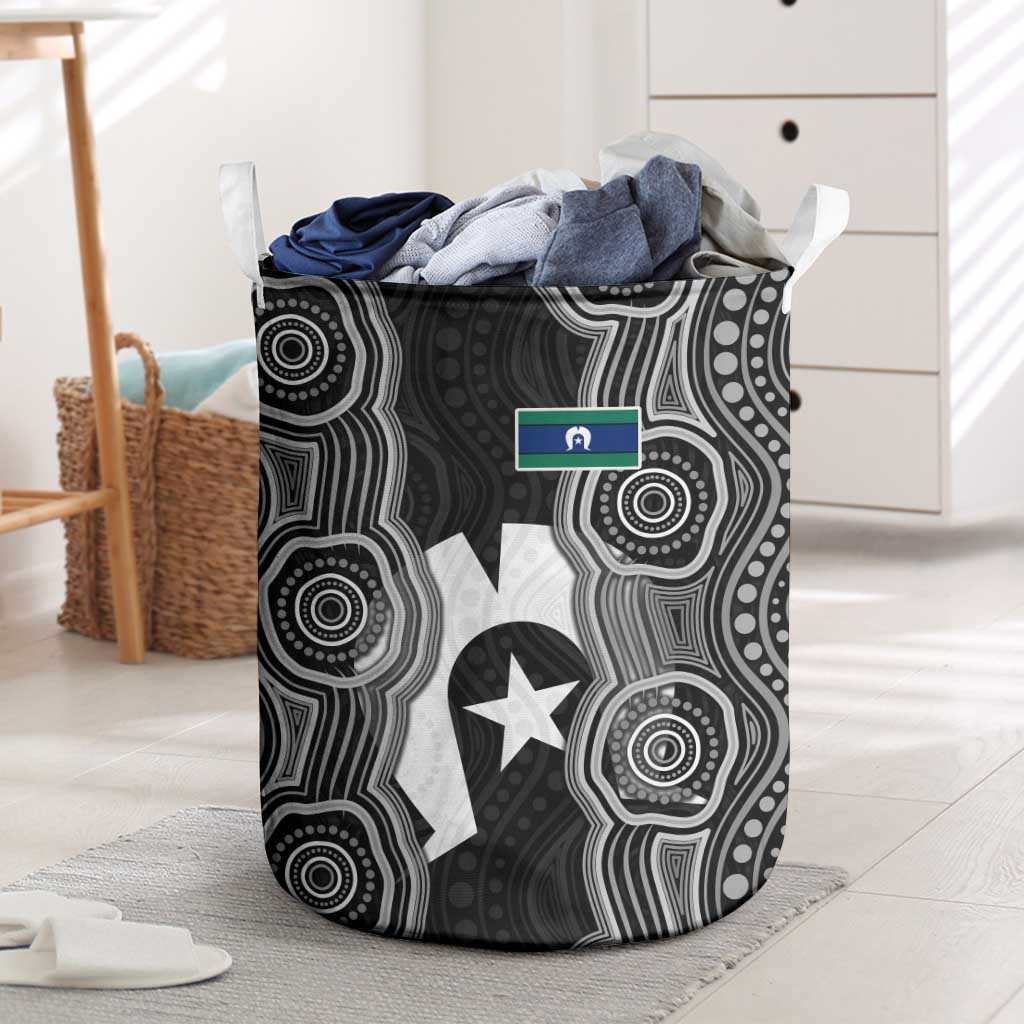 Torres Strait Islander Laundry Basket Flag Feather Headdress Indigenous Dotwork Tribal Art