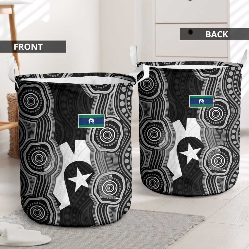 Torres Strait Islander Laundry Basket Flag Feather Headdress Indigenous Dotwork Tribal Art