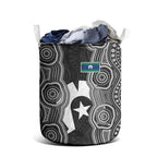 Torres Strait Islander Laundry Basket Flag Feather Headdress Indigenous Dotwork Tribal Art