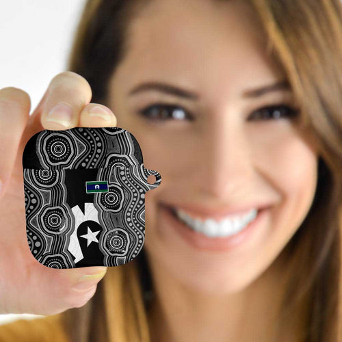 Torres Strait Islander AirPods Case Flag Feather Headdress Indigenous Dotwork Tribal Art