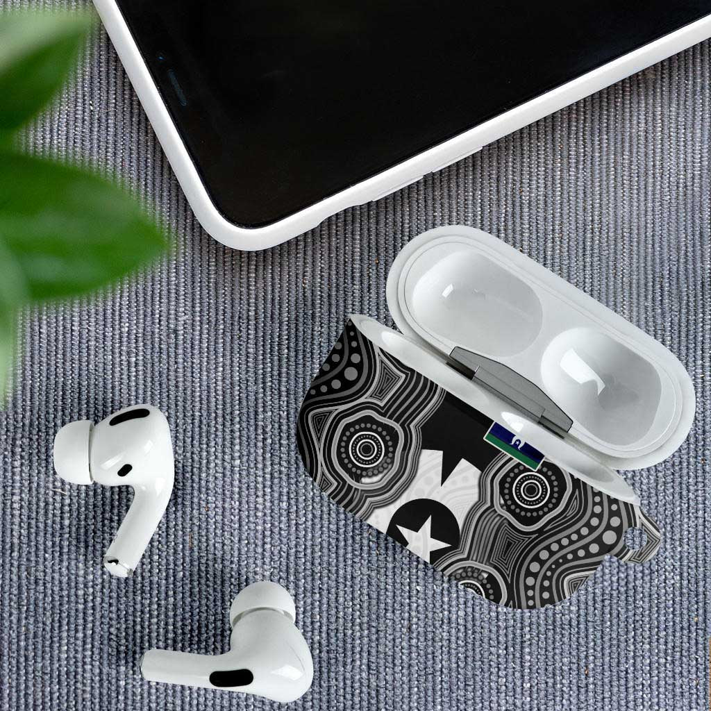 Torres Strait Islander AirPods Case Flag Feather Headdress Indigenous Dotwork Tribal Art