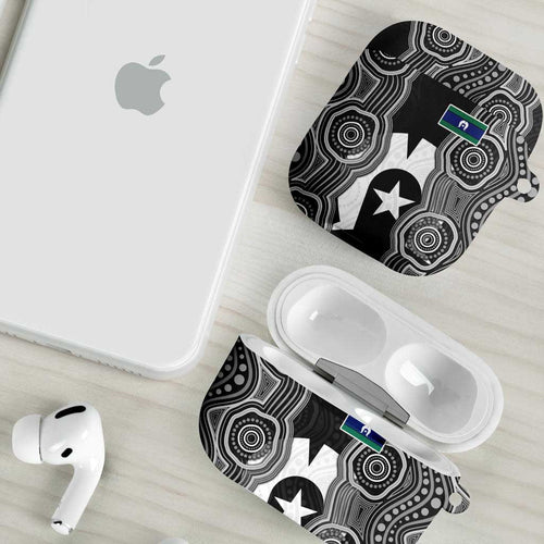 Torres Strait Islander AirPods Case Flag Feather Headdress Indigenous Dotwork Tribal Art