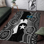 Torres Strait Islander Area Rug Flag Feather Headdress Indigenous Dotwork Tribal Art