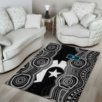 Torres Strait Islander Area Rug Flag Feather Headdress Indigenous Dotwork Tribal Art