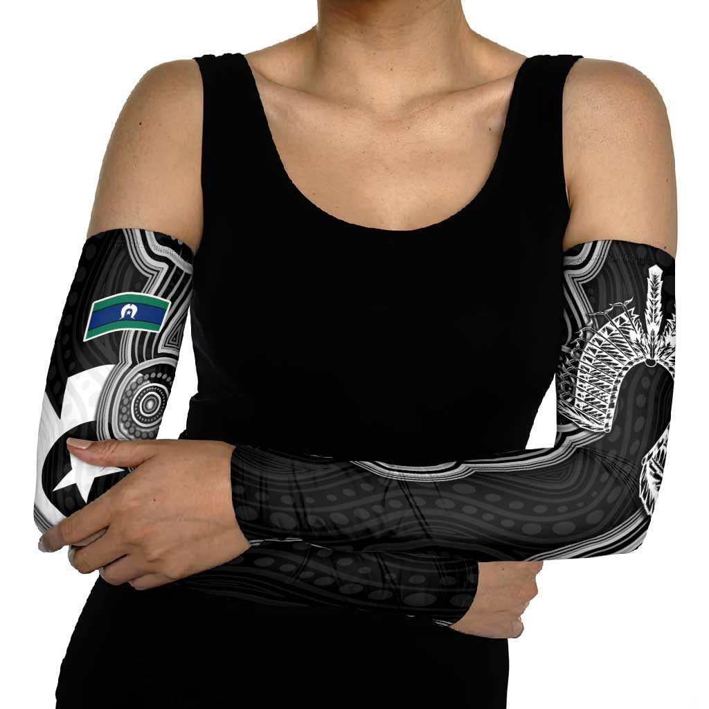 Torres Strait Islander Arm Sleeves Flag Feather Headdress Indigenous Dotwork Tribal Art