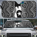 Torres Strait Islander Auto Sun Shade Flag Feather Headdress Indigenous Dotwork Tribal Art