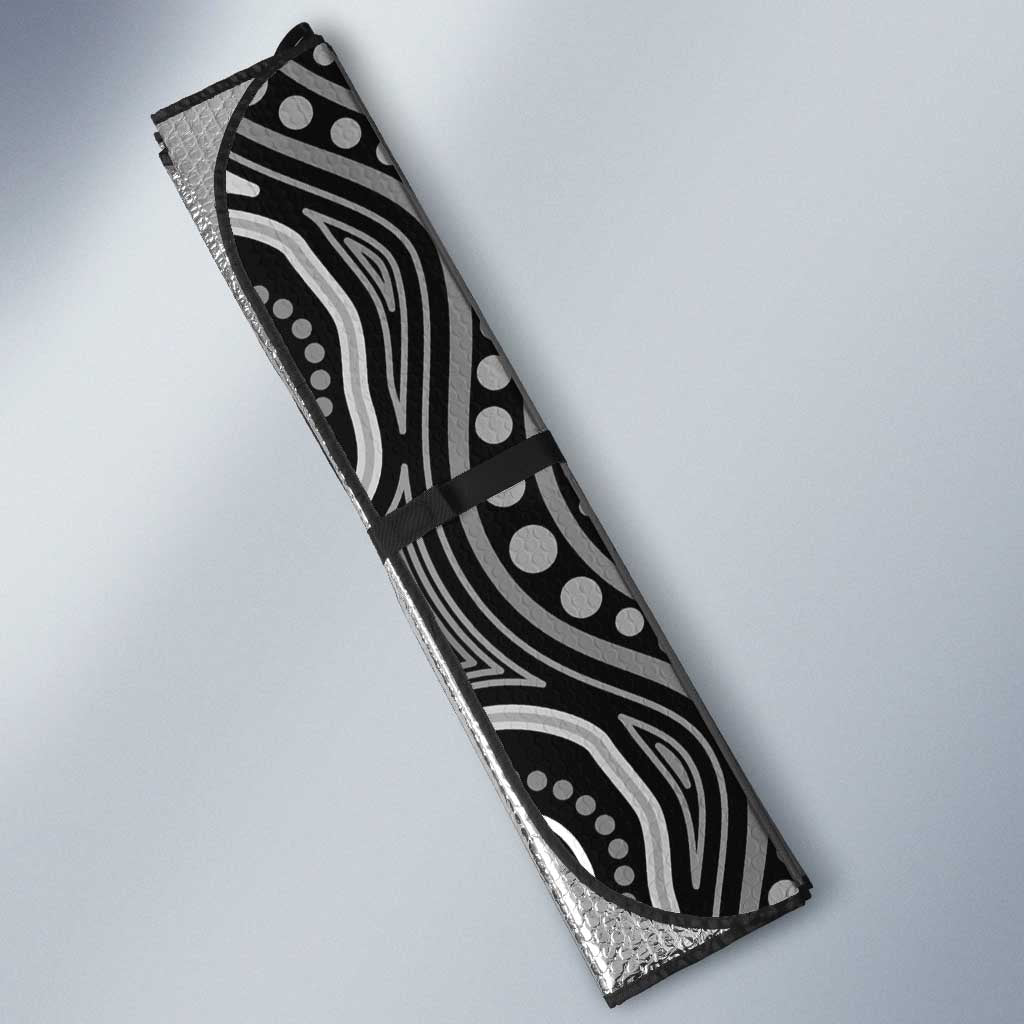 Torres Strait Islander Auto Sun Shade Flag Feather Headdress Indigenous Dotwork Tribal Art