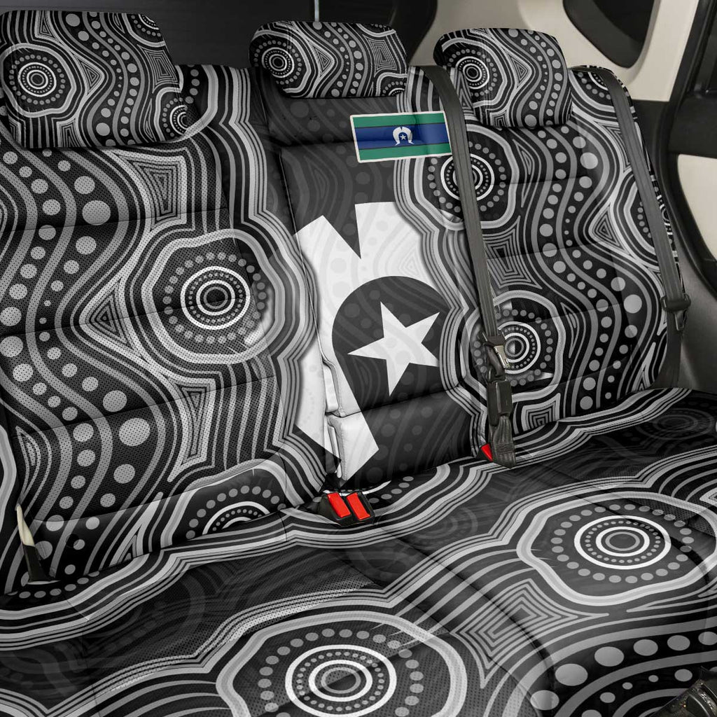 Torres Strait Islander Back Car Seat Cover Flag Feather Headdress Indigenous Dotwork Tribal Art