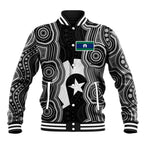 Torres Strait Islander Baseball Jacket Flag Feather Headdress Indigenous Dotwork Tribal Art