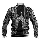 Torres Strait Islander Baseball Jacket Flag Feather Headdress Indigenous Dotwork Tribal Art
