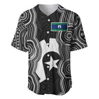 Torres Strait Islander Baseball Jersey Flag Feather Headdress Indigenous Dotwork Tribal Art