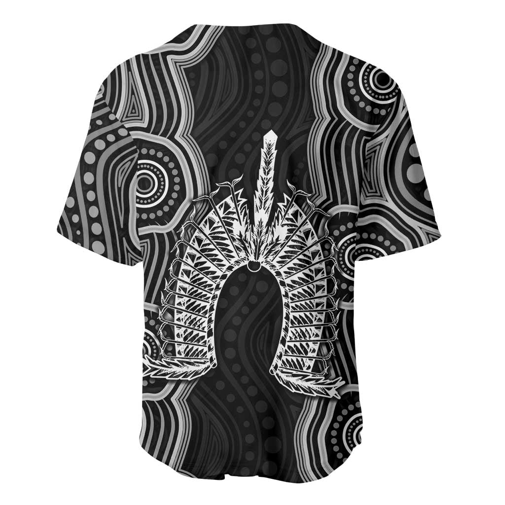 Torres Strait Islander Baseball Jersey Flag Feather Headdress Indigenous Dotwork Tribal Art