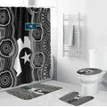 Torres Strait Islander Bathroom Set Flag Feather Headdress Indigenous Dotwork Tribal Art