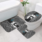 Torres Strait Islander Bathroom Set Flag Feather Headdress Indigenous Dotwork Tribal Art