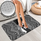 Torres Strait Islander Bathroom Set Flag Feather Headdress Indigenous Dotwork Tribal Art
