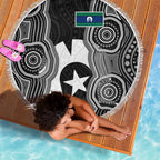 Torres Strait Islander Beach Blanket Flag Feather Headdress Indigenous Dotwork Tribal Art