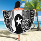 Torres Strait Islander Beach Blanket Flag Feather Headdress Indigenous Dotwork Tribal Art