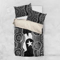 Torres Strait Islander Bedding Set Flag Feather Headdress Indigenous Dotwork Tribal Art