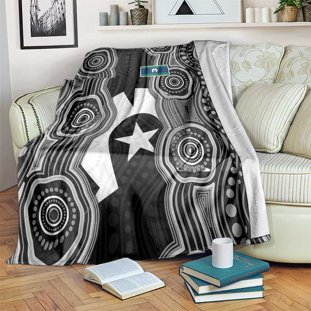 Torres Strait Islander Blanket Flag Feather Headdress Indigenous Dotwork Tribal Art