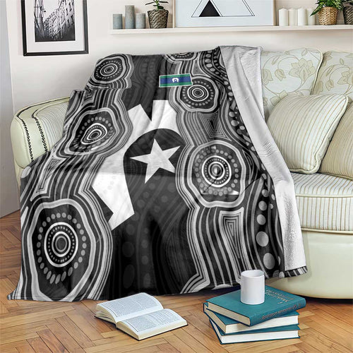 Torres Strait Islander Blanket Flag Feather Headdress Indigenous Dotwork Tribal Art