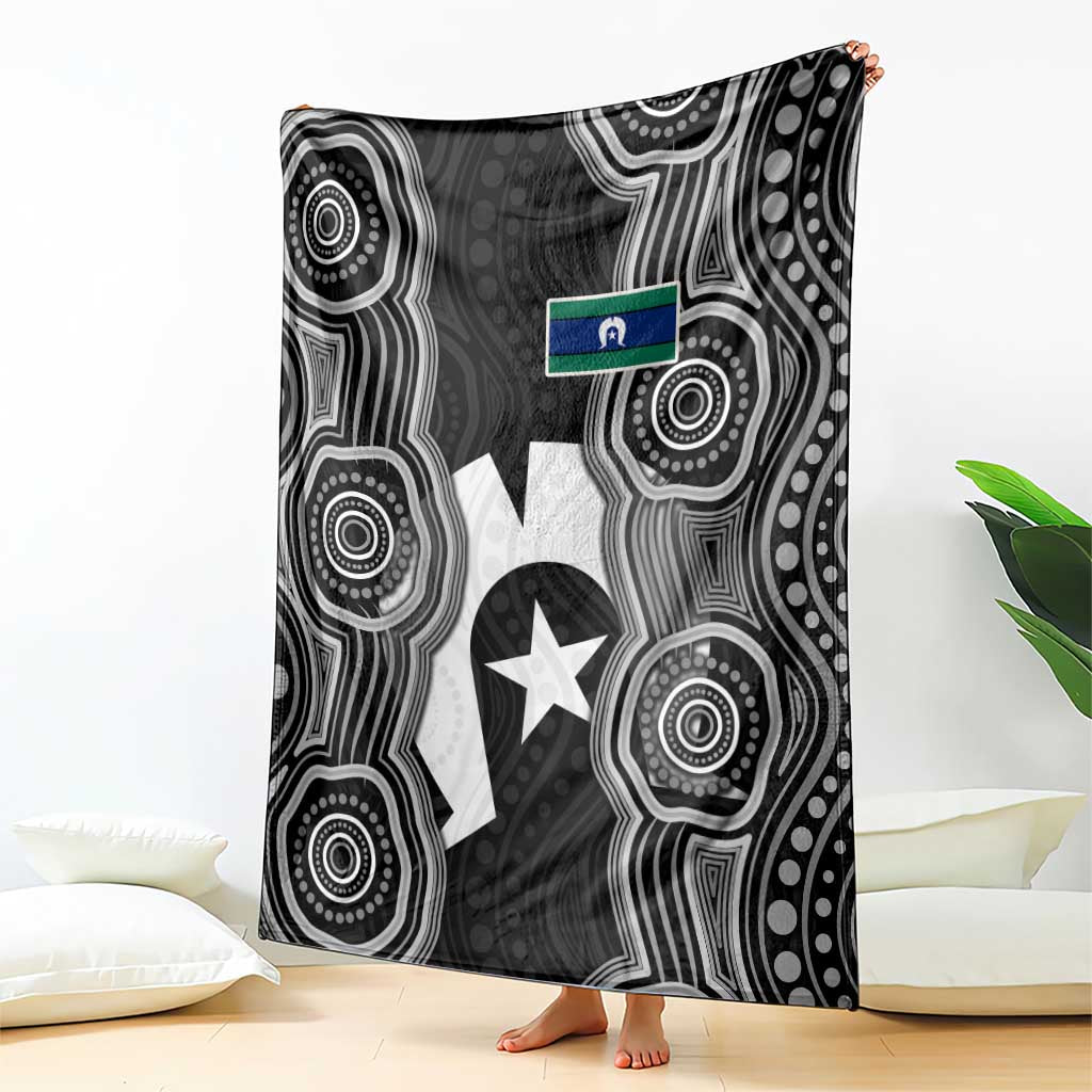 Torres Strait Islander Blanket Flag Feather Headdress Indigenous Dotwork Tribal Art
