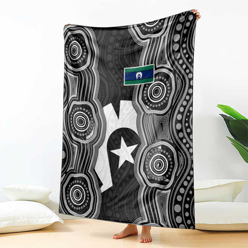 Torres Strait Islander Blanket Flag Feather Headdress Indigenous Dotwork Tribal Art