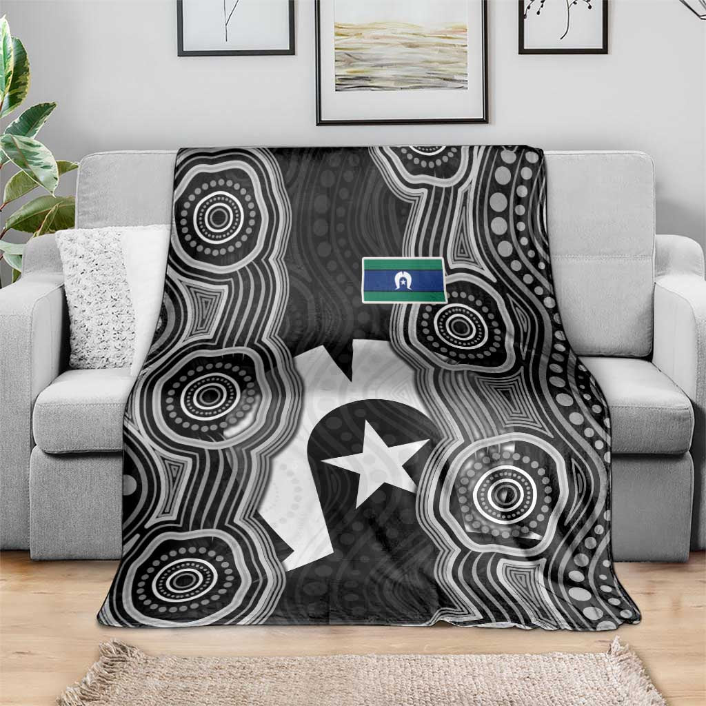 Torres Strait Islander Blanket Flag Feather Headdress Indigenous Dotwork Tribal Art