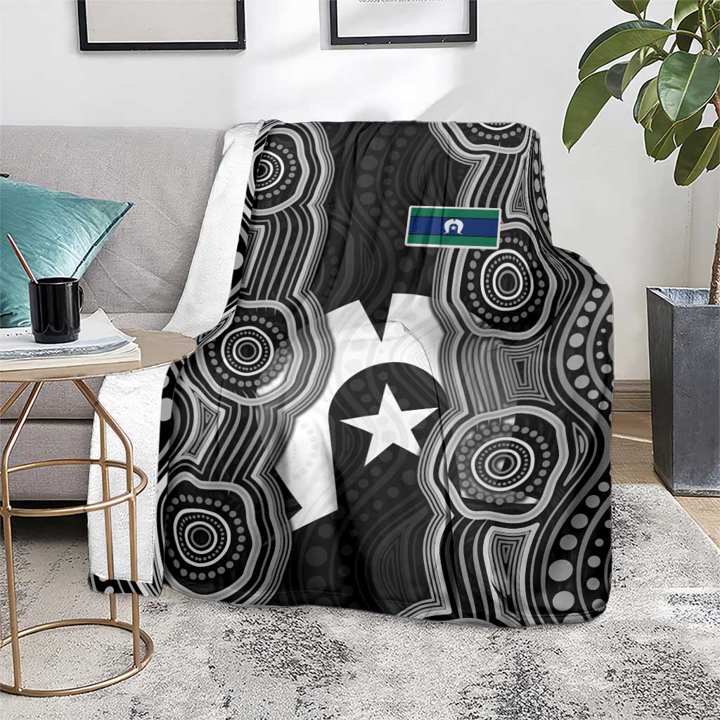 Torres Strait Islander Blanket Flag Feather Headdress Indigenous Dotwork Tribal Art