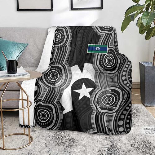 Torres Strait Islander Blanket Flag Feather Headdress Indigenous Dotwork Tribal Art