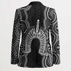 Torres Strait Islander Blazer Flag Feather Headdress Indigenous Dotwork Tribal Art
