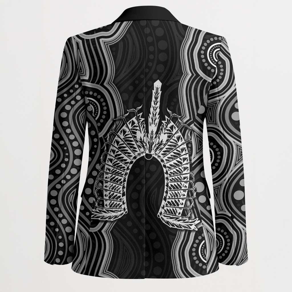 Torres Strait Islander Blazer Flag Feather Headdress Indigenous Dotwork Tribal Art