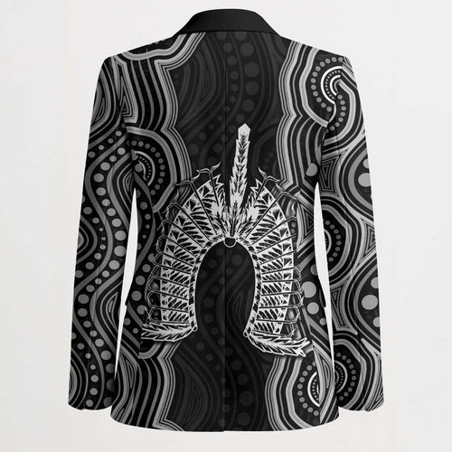 Torres Strait Islander Blazer Flag Feather Headdress Indigenous Dotwork Tribal Art