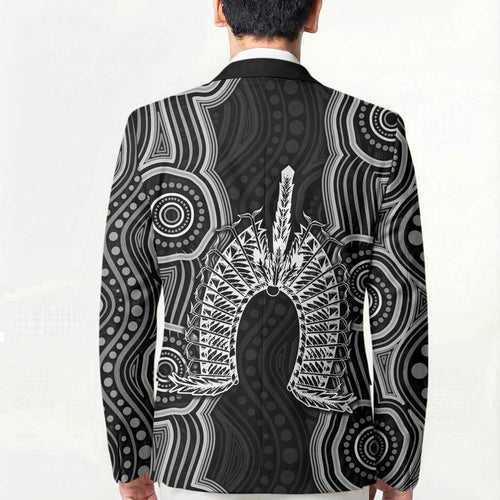 Torres Strait Islander Blazer Flag Feather Headdress Indigenous Dotwork Tribal Art