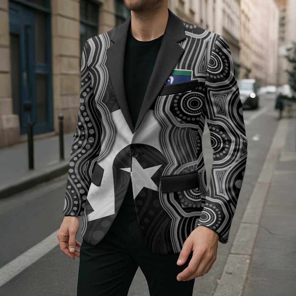 Torres Strait Islander Blazer Flag Feather Headdress Indigenous Dotwork Tribal Art