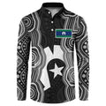 Torres Strait Islander Button Sweatshirt Flag Feather Headdress Indigenous Dotwork Tribal Art
