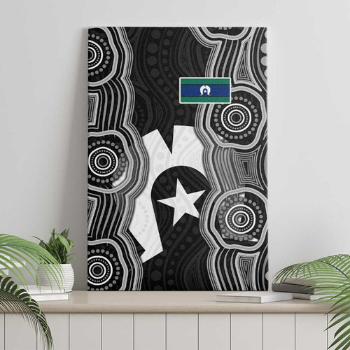 Torres Strait Islander Canvas Wall Art Flag Feather Headdress Indigenous Dotwork Tribal Art
