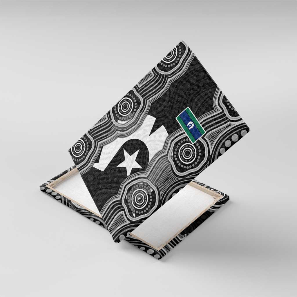 Torres Strait Islander Canvas Wall Art Flag Feather Headdress Indigenous Dotwork Tribal Art